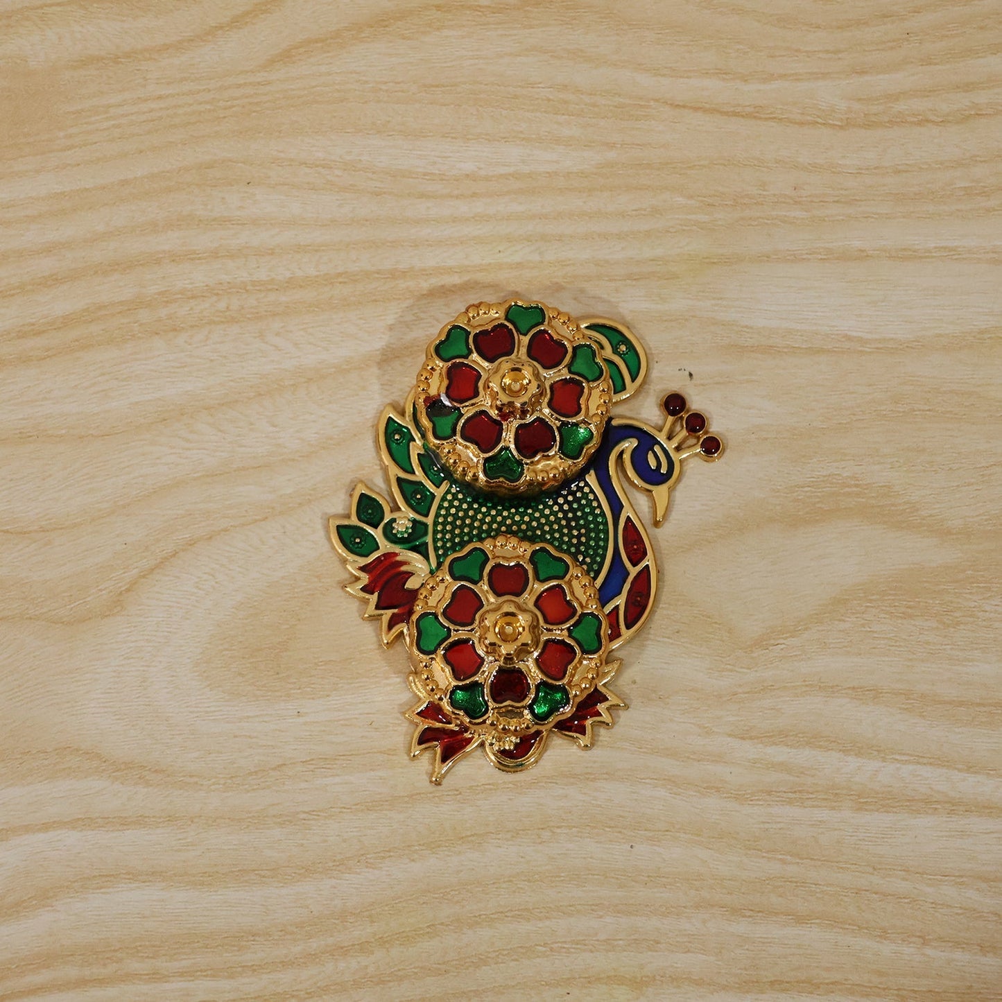 Using peacock kankavati holder for pooja, in home setting