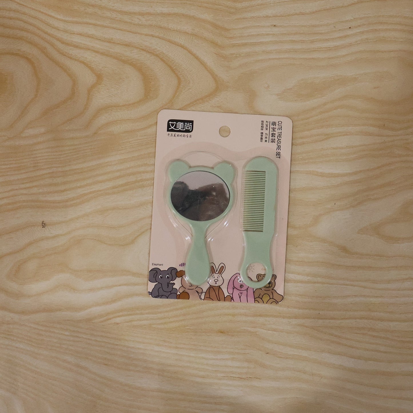 Gift-ready comb and mirror grooming kit box