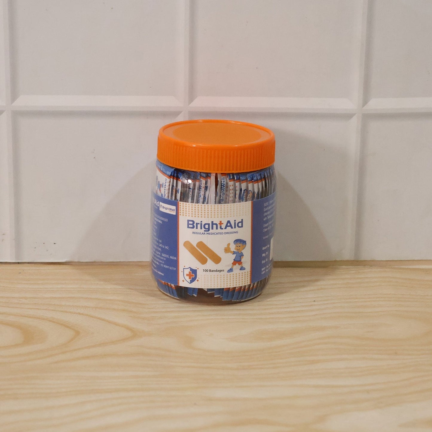 Daily use adhesive bandage on skin shown in application