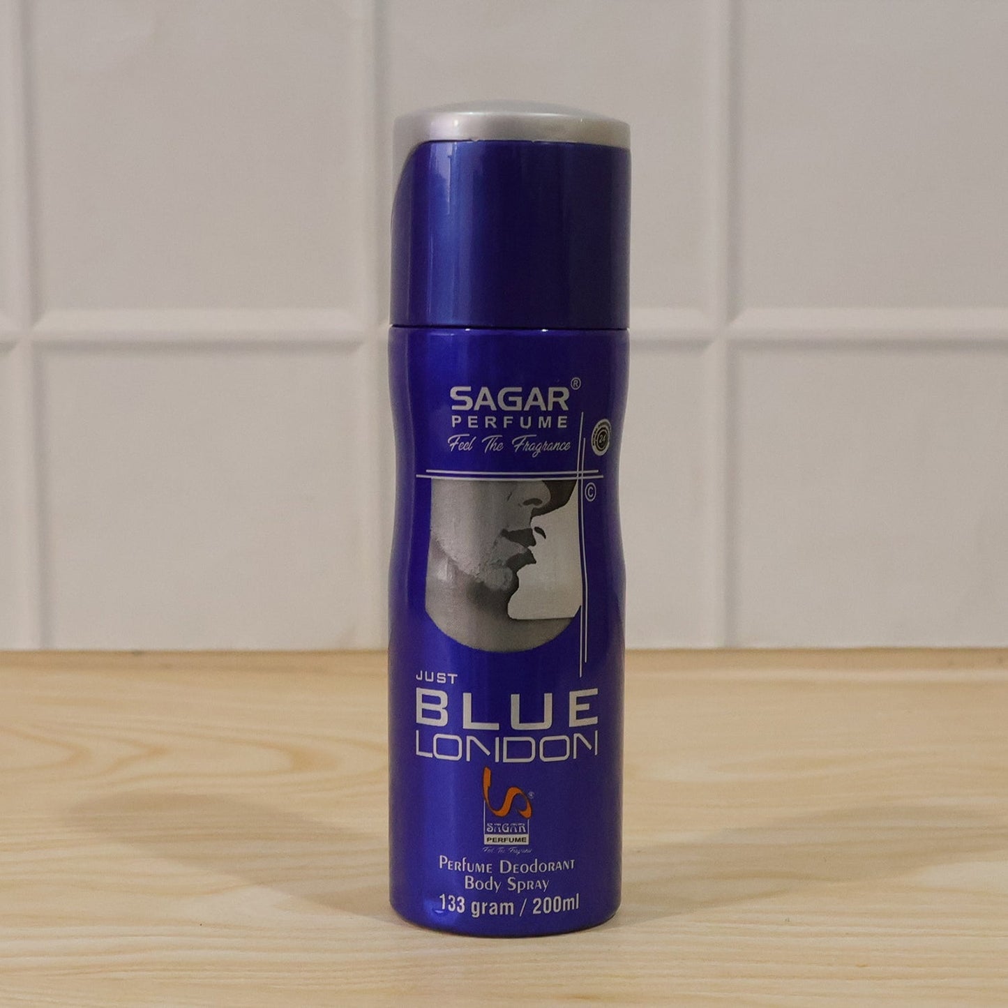 Blue London men's body spray pack box for travel and daily use