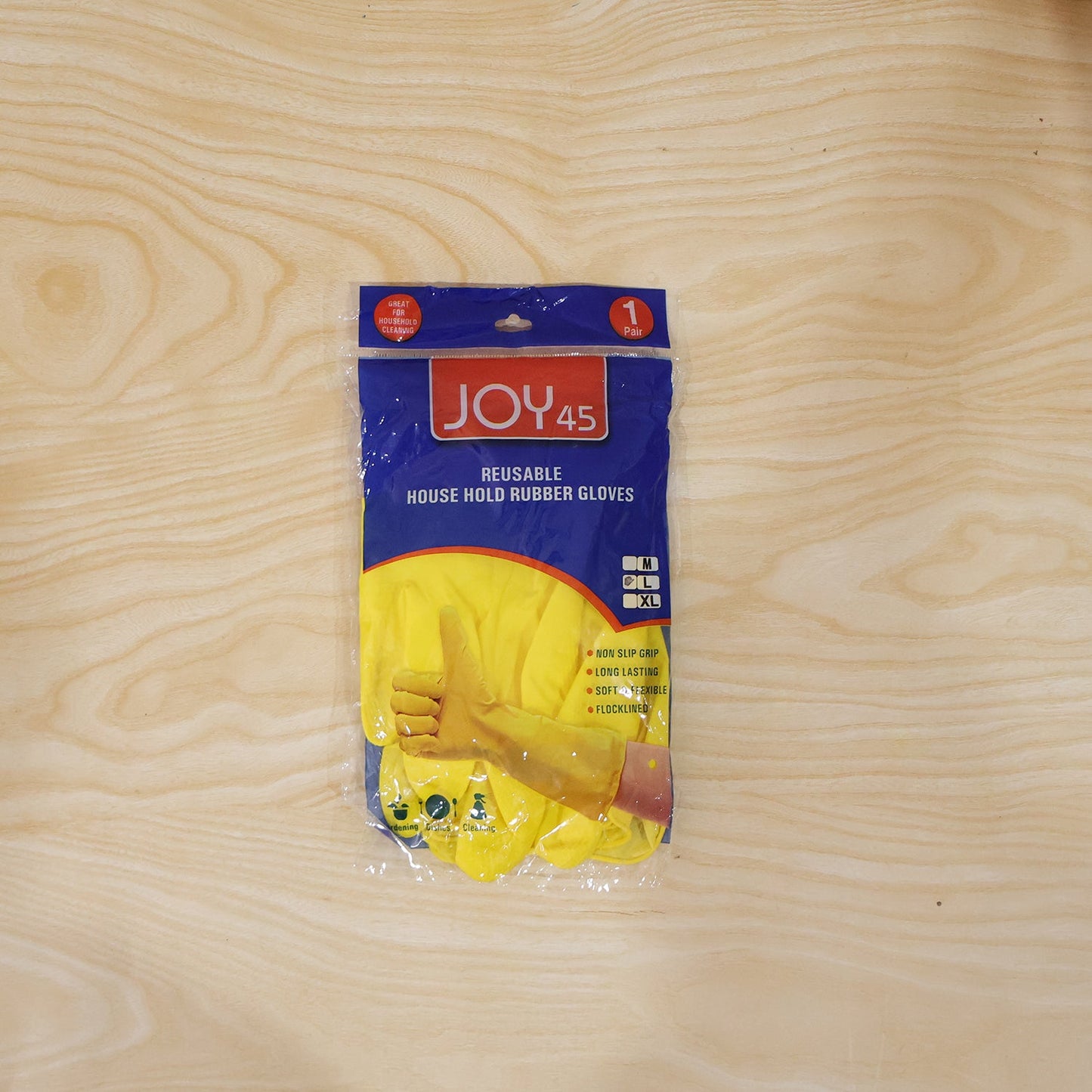 Daily use yellow rubber gloves for household cleaning