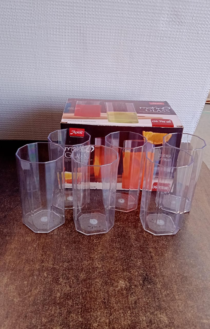 Apex Merino Nā Glass clear unbreakable plastic tumblers set