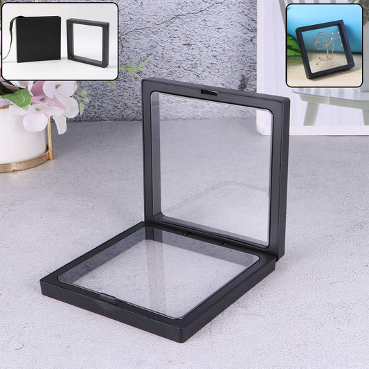 Elegant transparent jewellery display box with floating 3D design