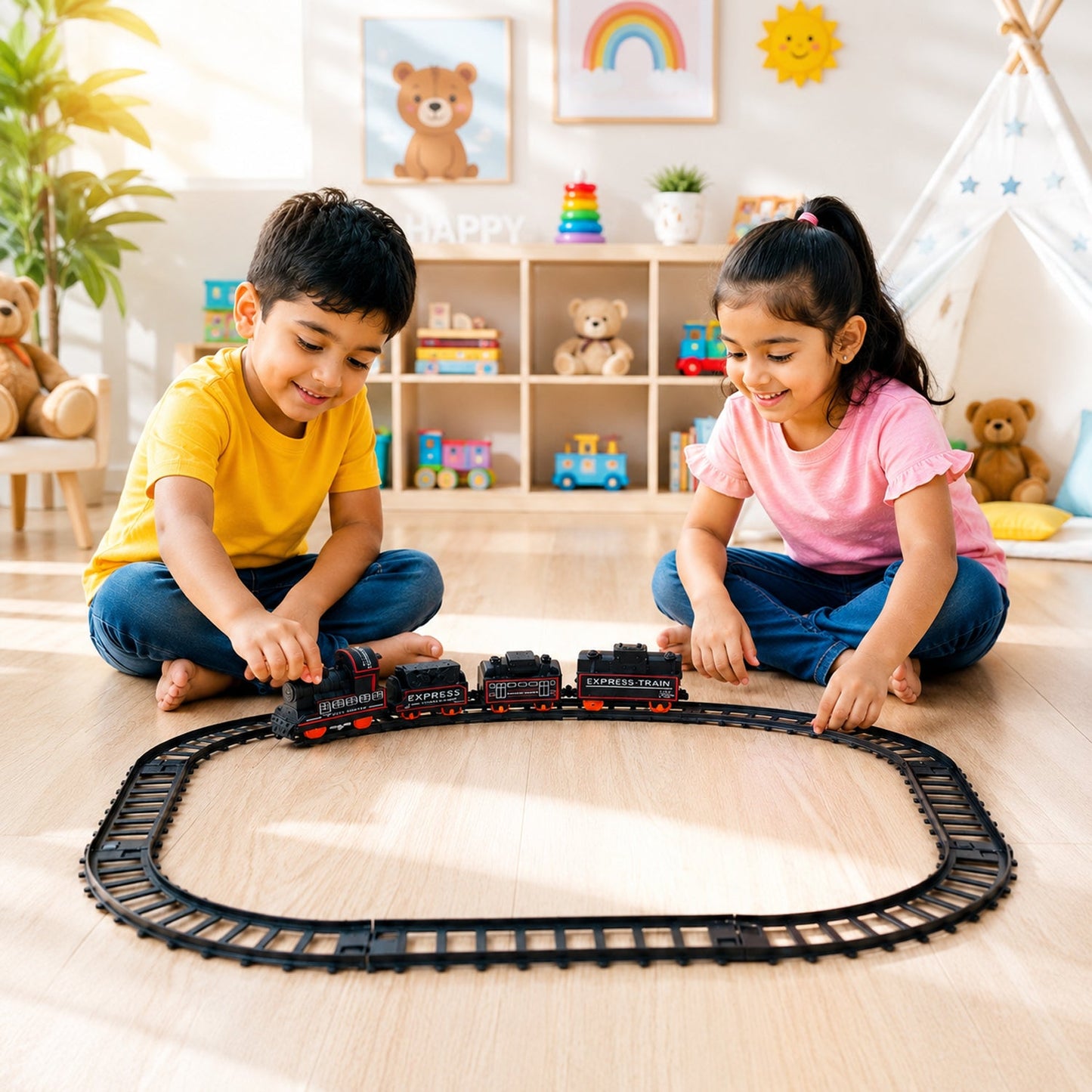 KidsÕ gift train track set ideal for indoor play and parties