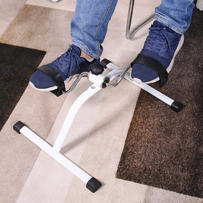 Pedal exerciser for leg and arm workouts with anti-slip pedals