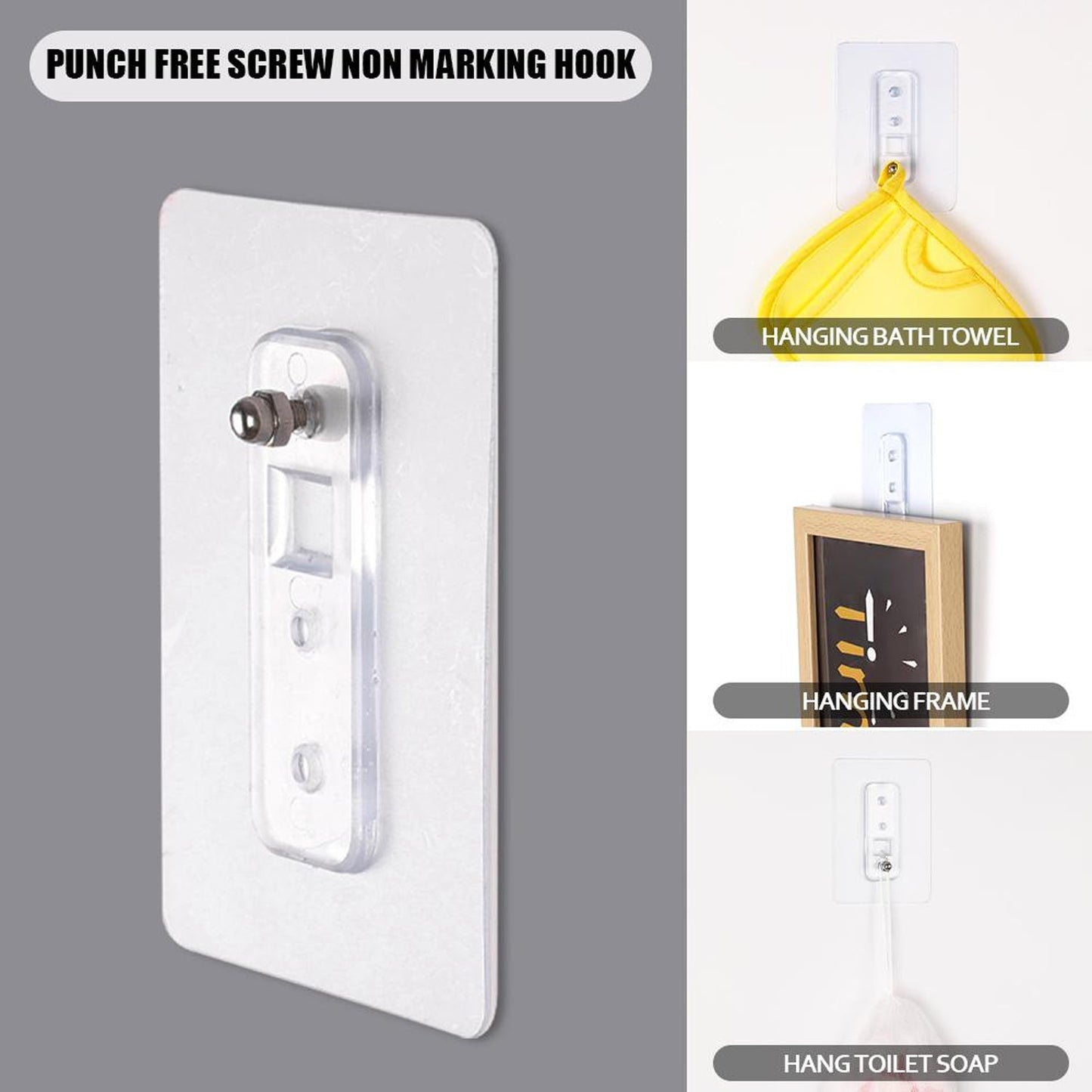 Plastic wall hook suitable for bathroom use
