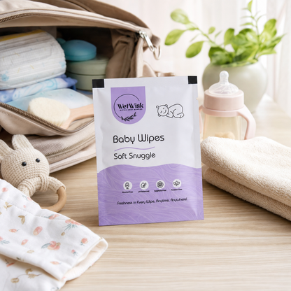 Baby wipes in travel bag, convenient for on-the-go hygiene