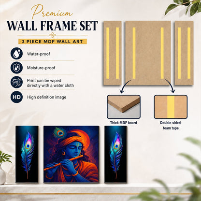 Religious wall painting gift featuring Lord Krishna