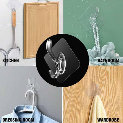 Adhesive wall hook with no-drill installation