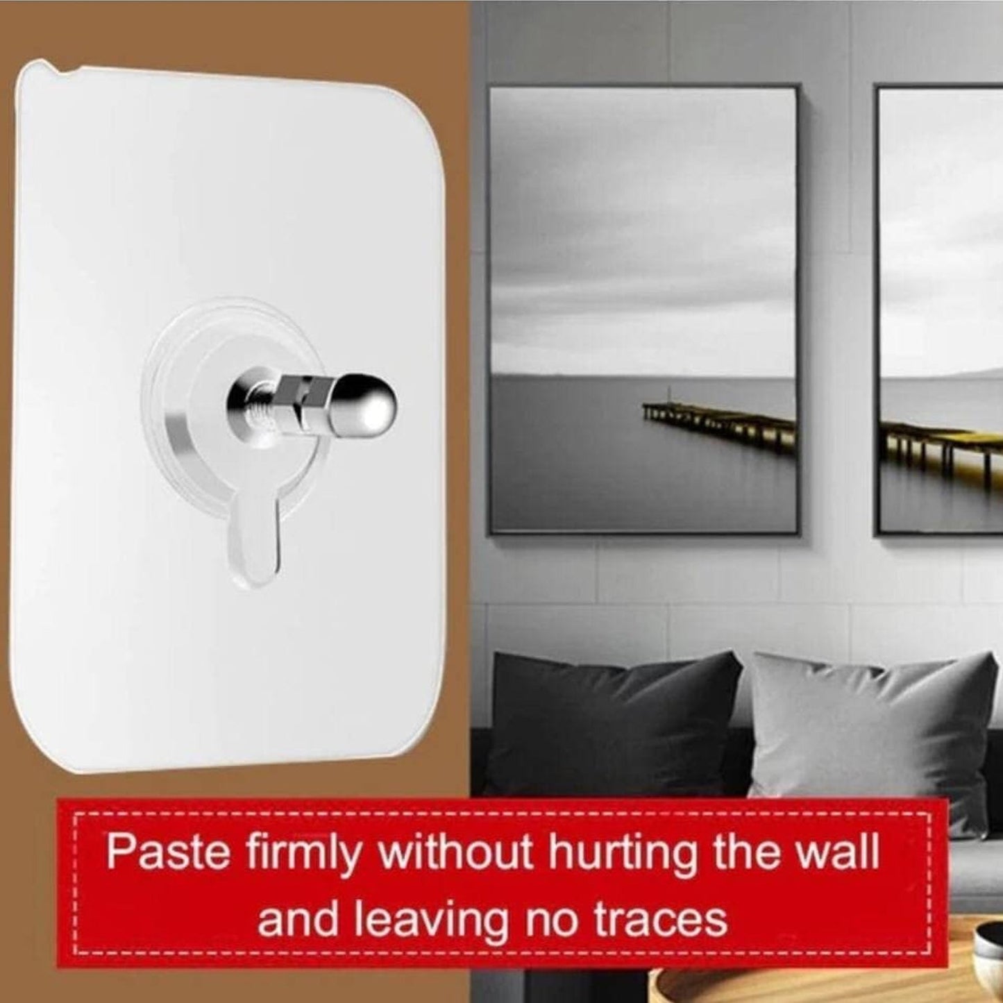Pack of 10 adhesive wall hooks for daily use