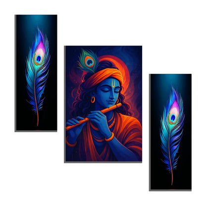 MDF Krishna wall art suitable for pooja room