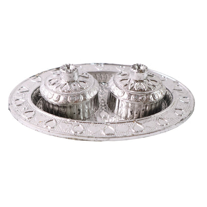 Puja return gift oval thali for festivals
