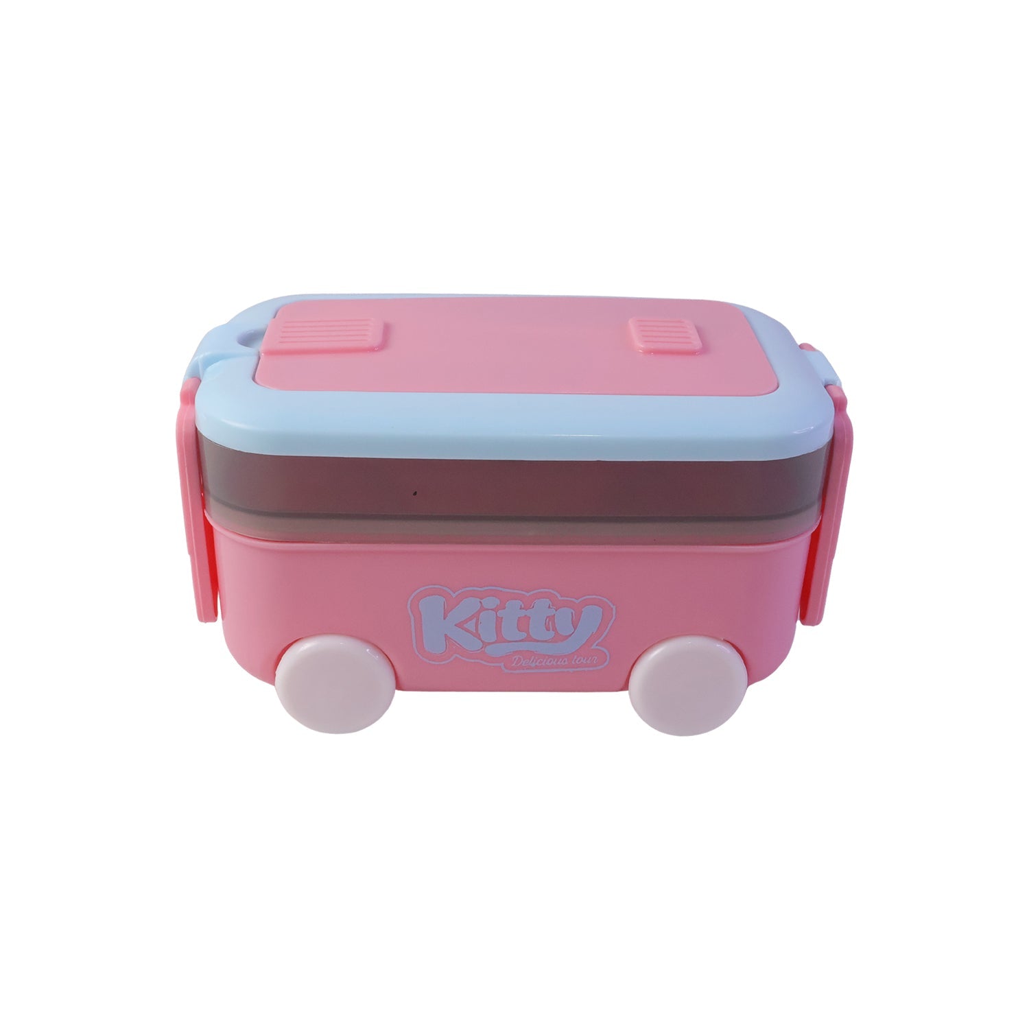 Children's car-shaped lunch box with detailed compartments