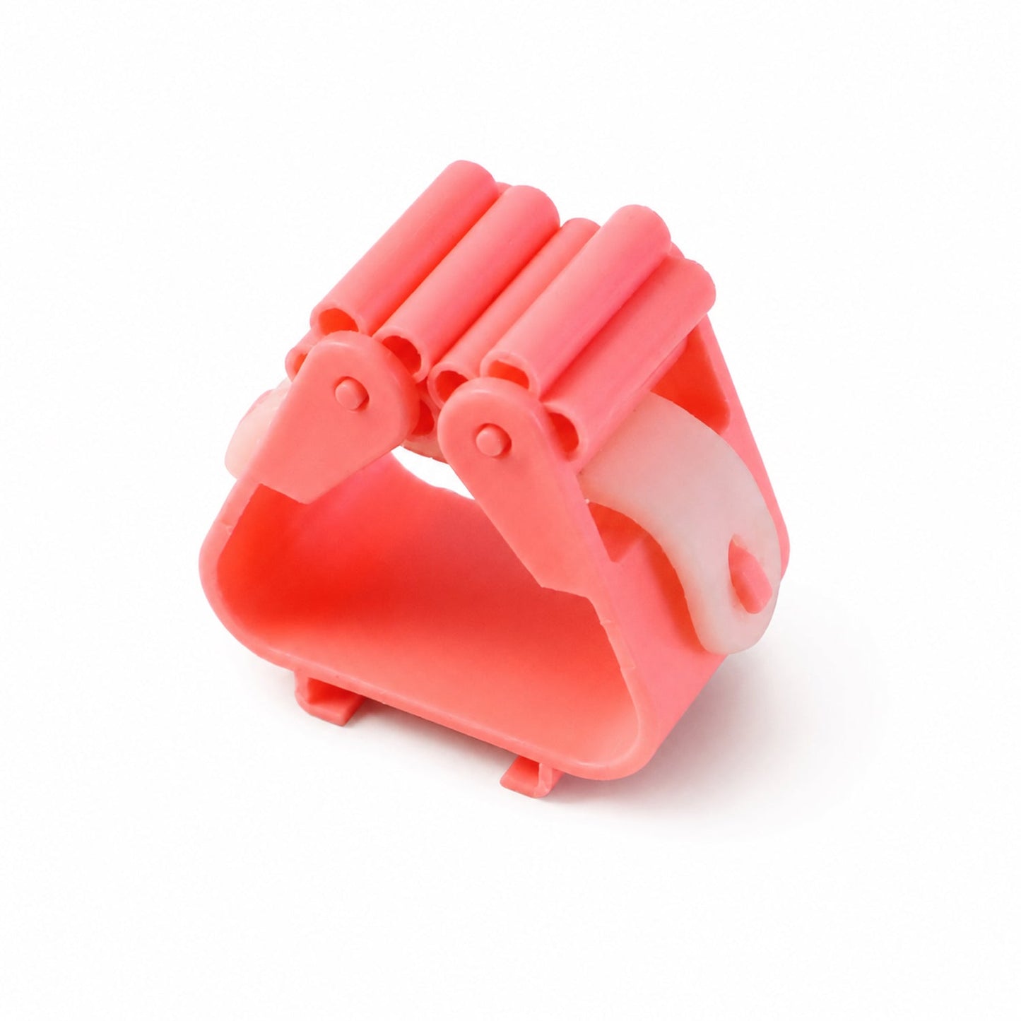 Close-up of broom holder clip grip detail