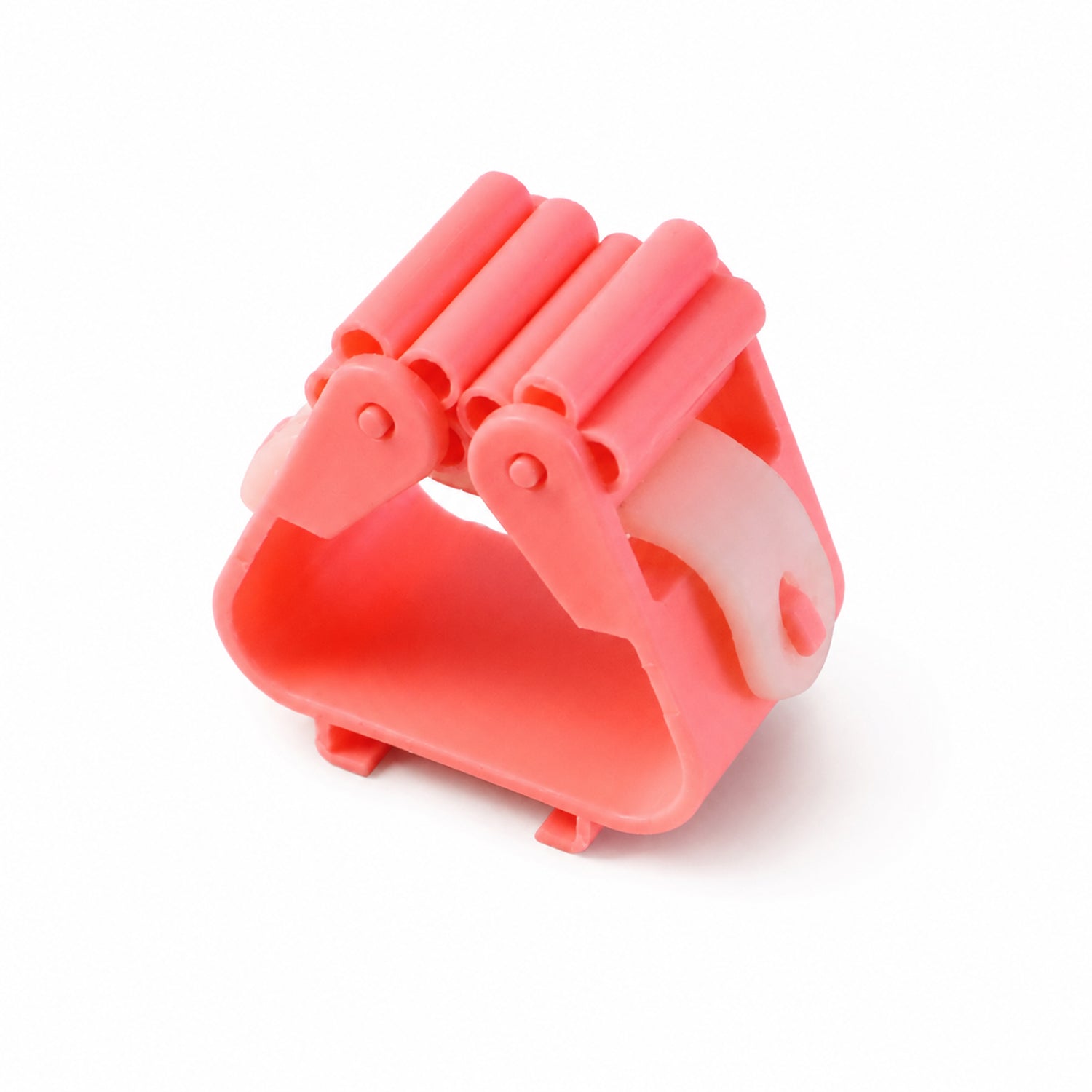 Close-up of broom holder clip grip detail