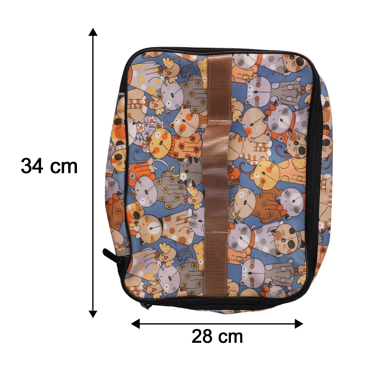 Travel storage bag with dimension and size guide