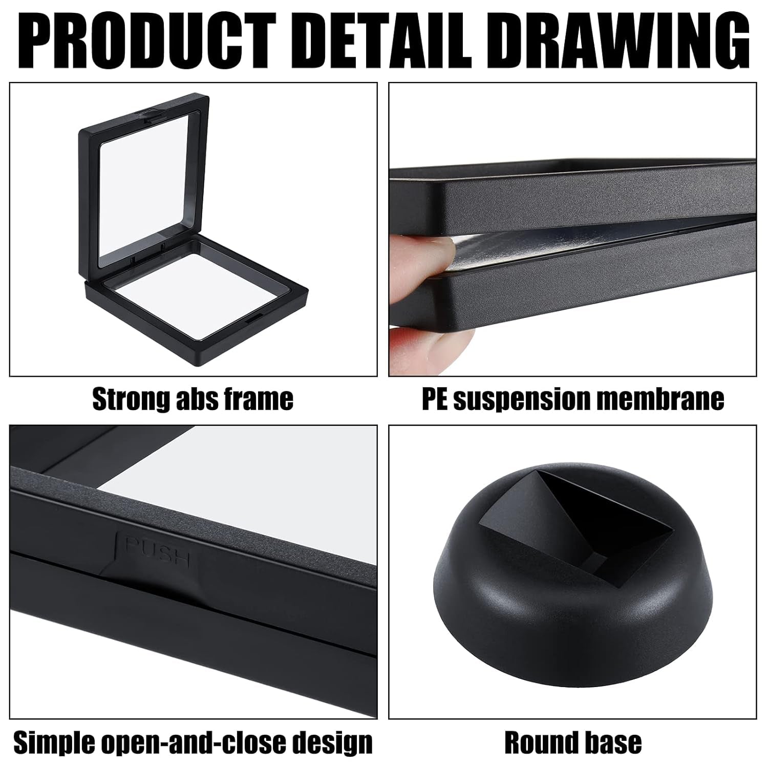 Jewellery display box showing floating effect of various pieces