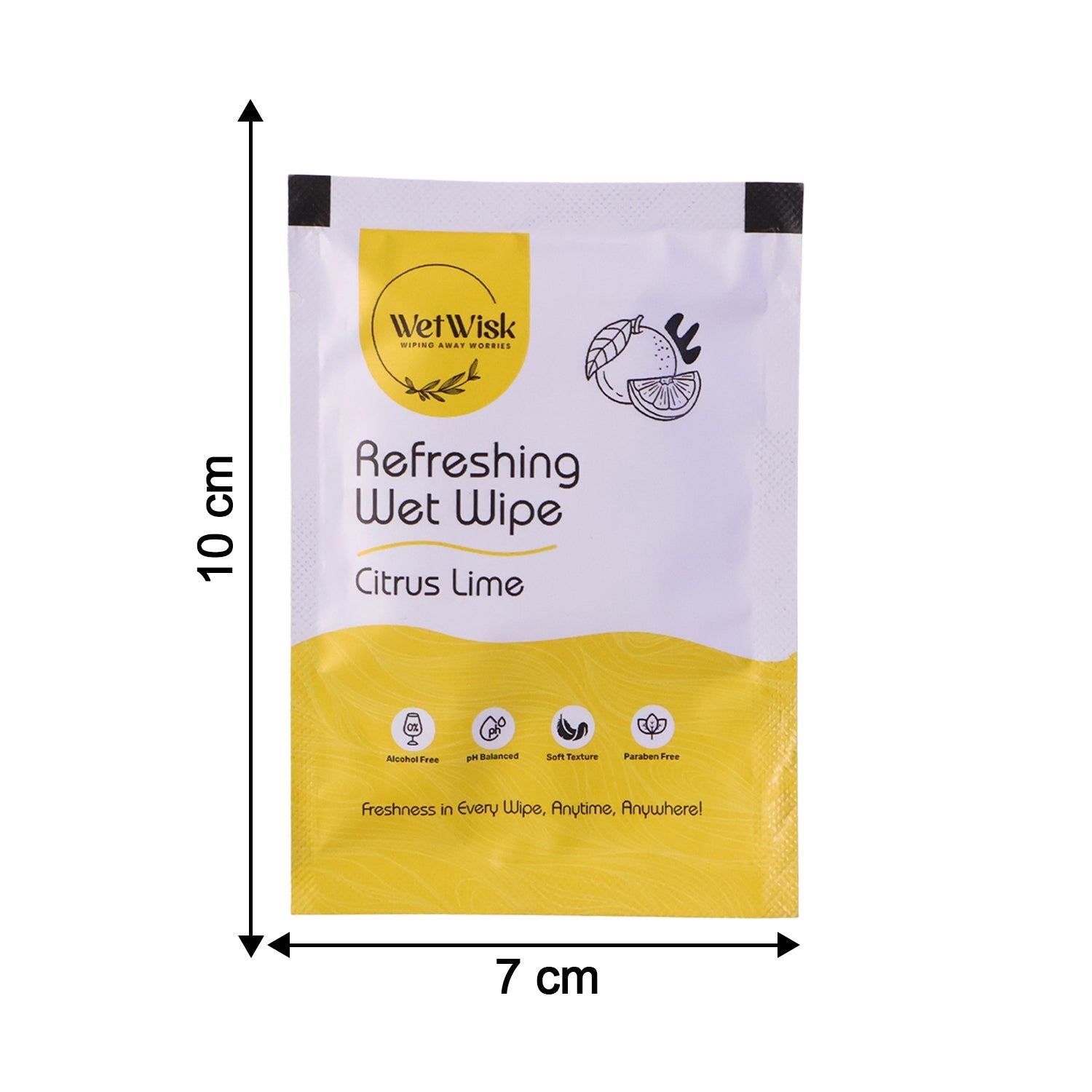 Travel-sized Citrus Lime Wet Wipe pack