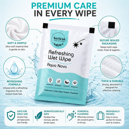 Post-workout Aqua Nova wet wipe in use