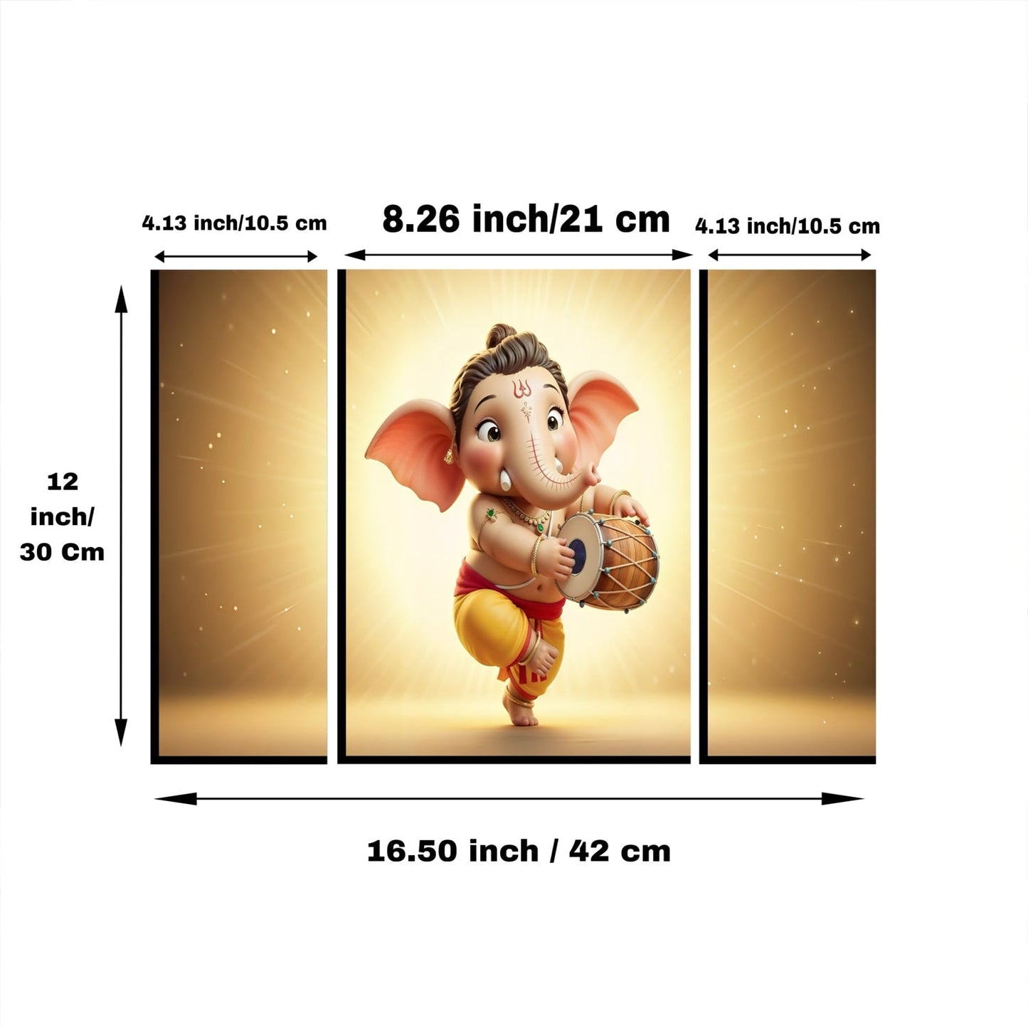 Religious MDF Ganesha wall art for spiritual spaces