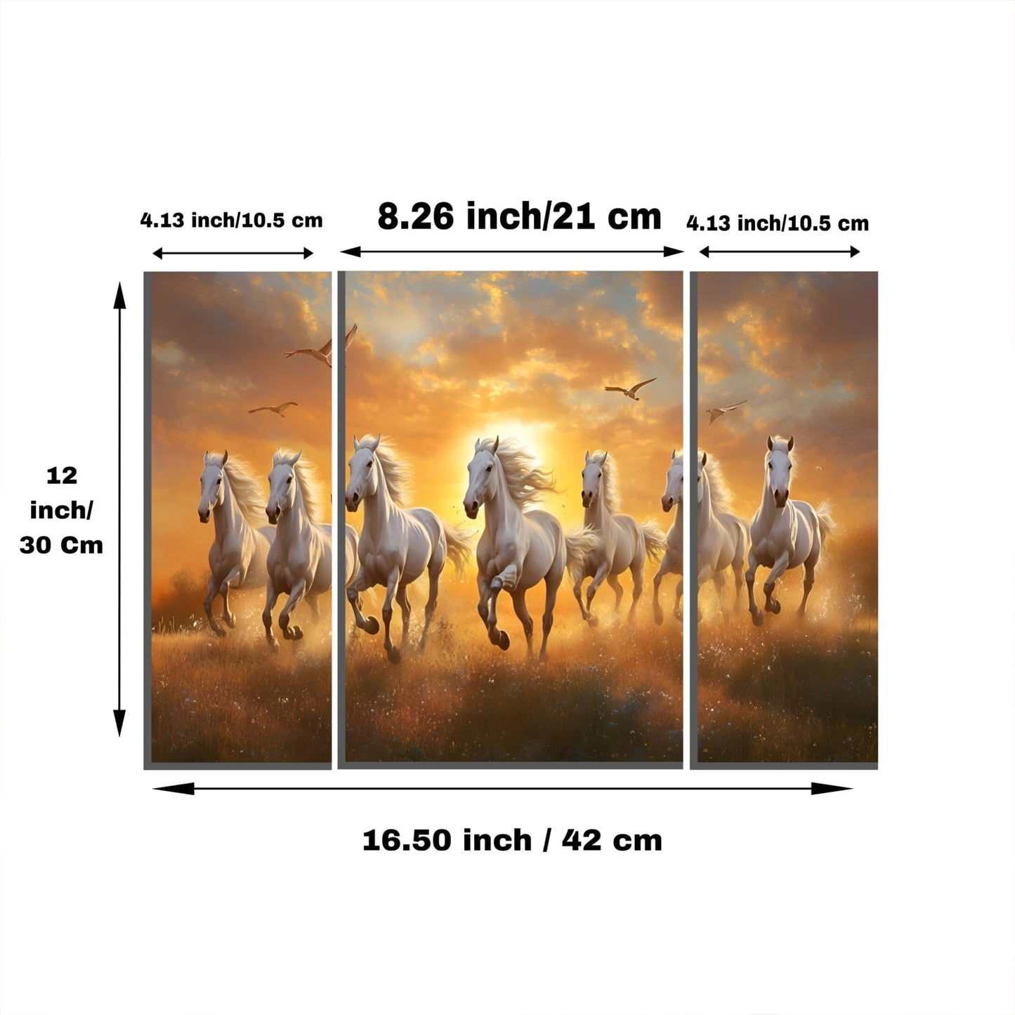 Contemporary home decor with Horses Sunset MDF wall artwork
