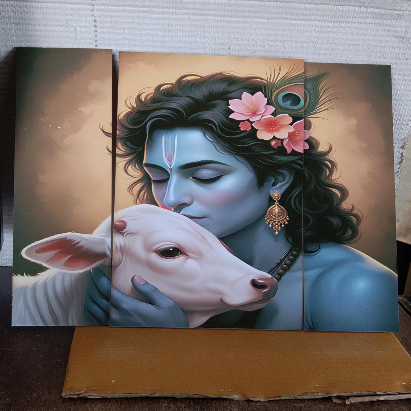 Krishna cow wall frame gift for religious celebrations