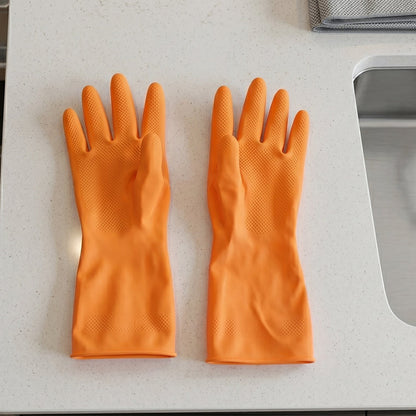 Waterproof orange gloves for daily household chores