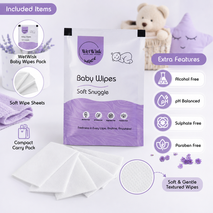 Baby wipes components and soothing features