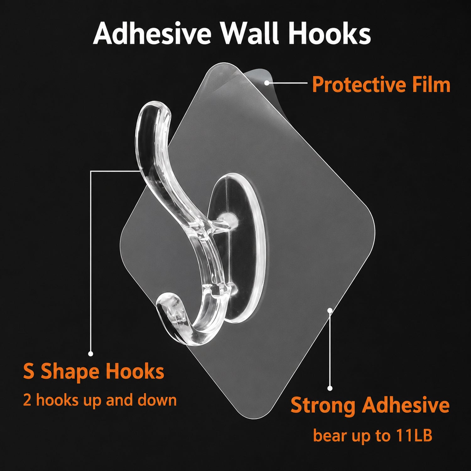 Self-adhesive hook for quick organization