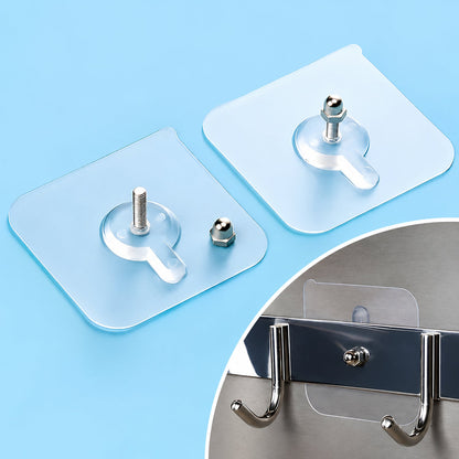 Self-stick wall hook on metal surface supporting heavy items