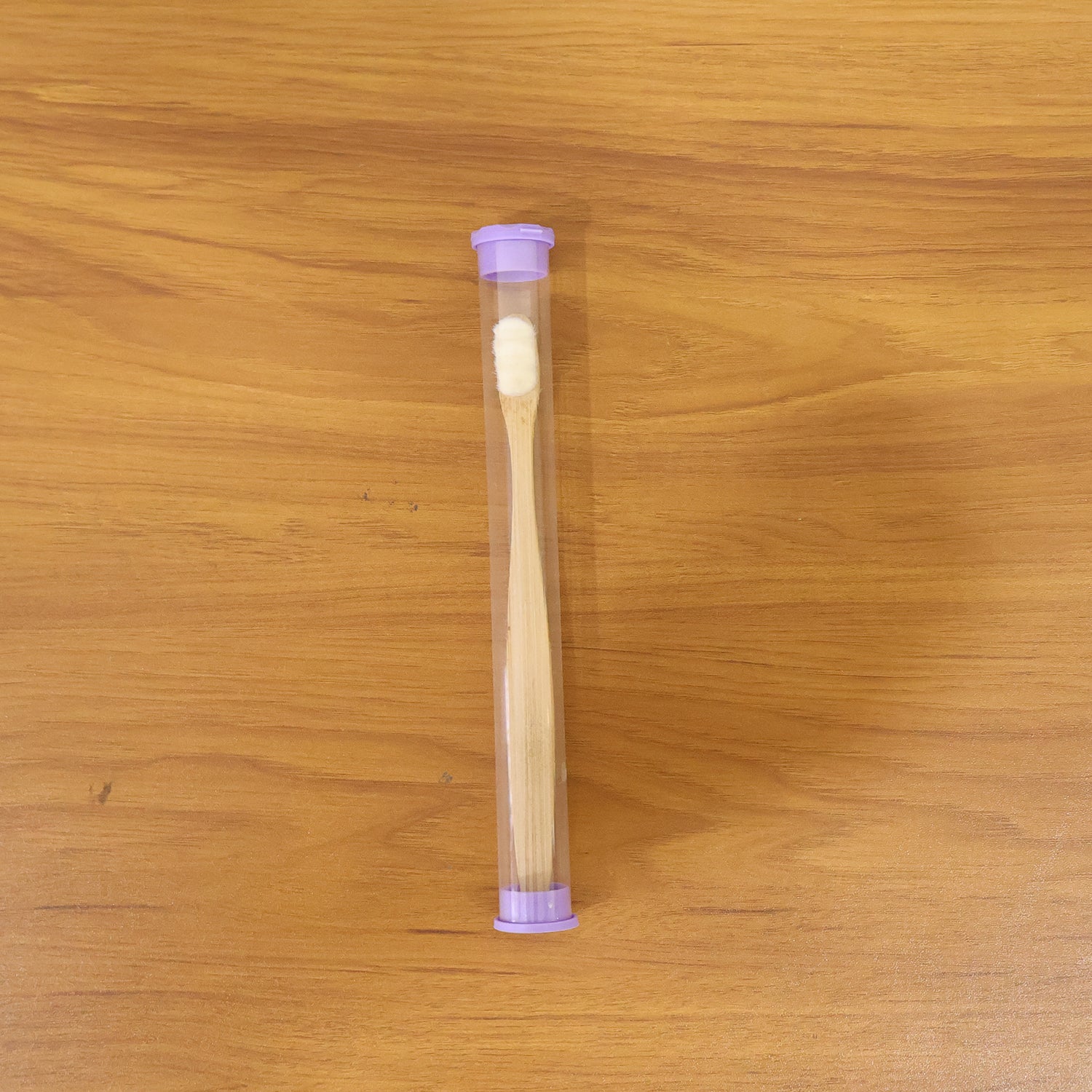 Biodegradable wooden toothbrush with protective case