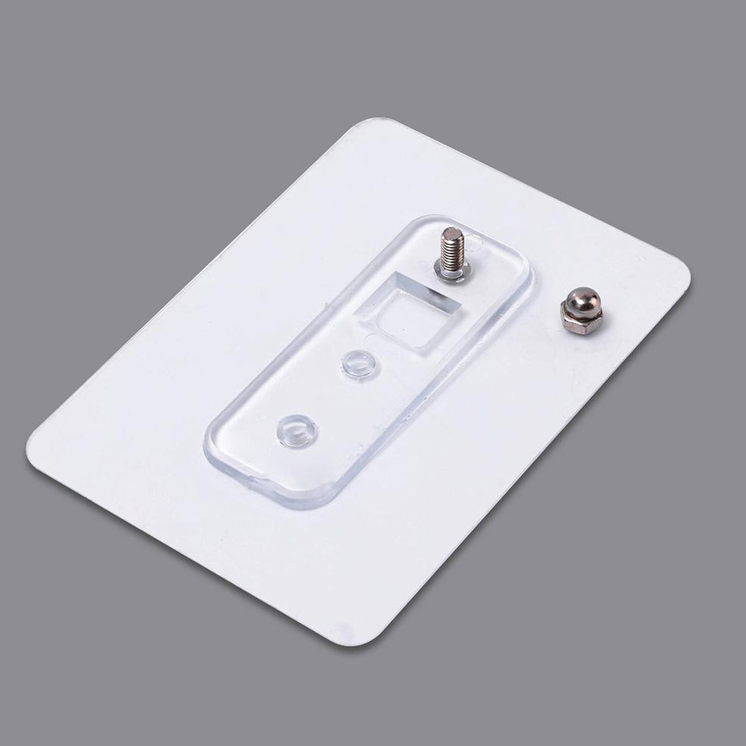 Reusable plastic wall hook with adhesive mounting