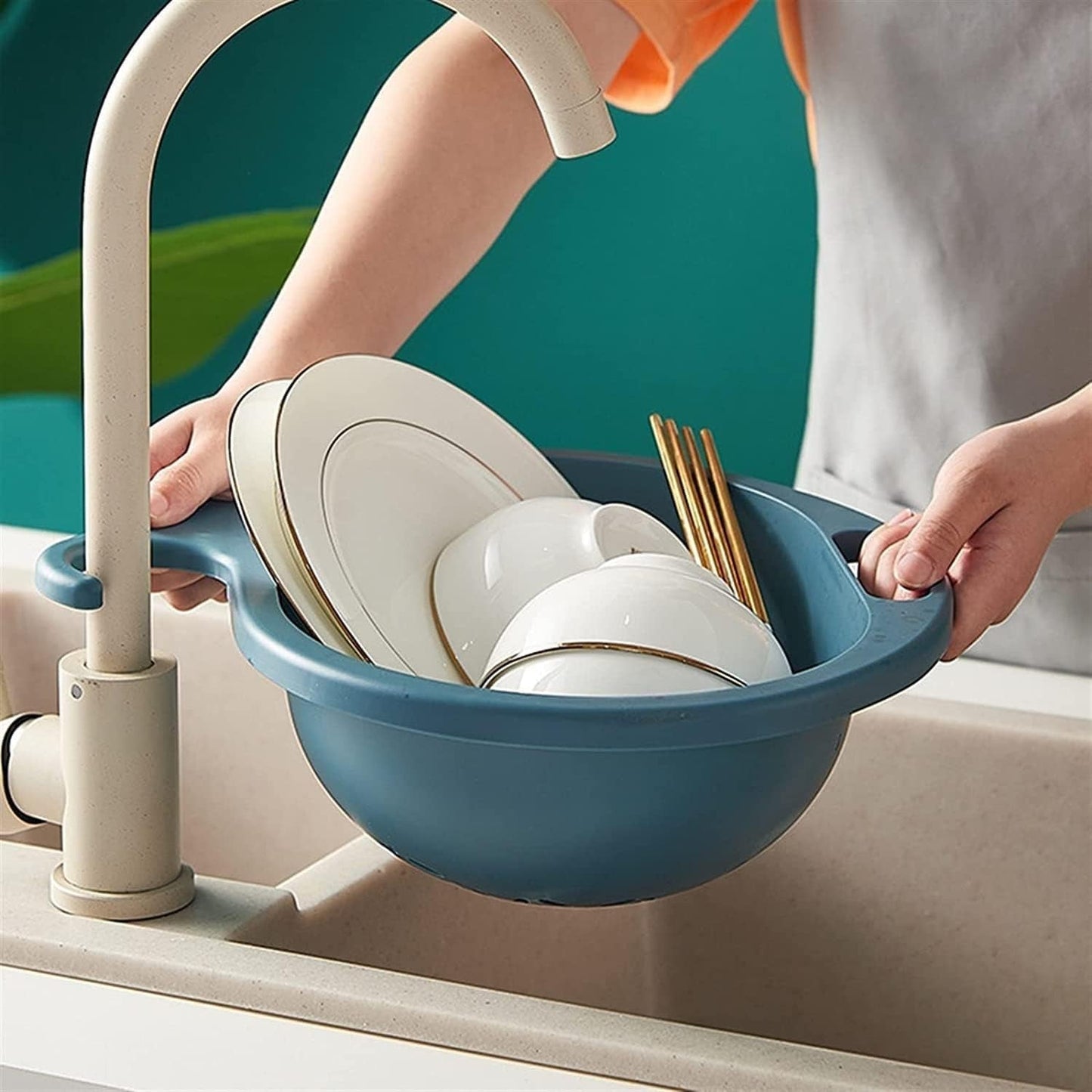 Drain basket designed for washing fruits and vegetables with fine drainage holes