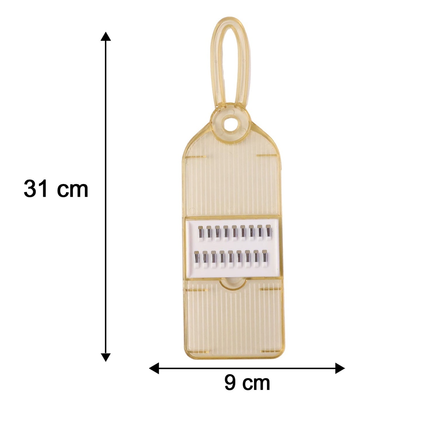 Vegetable cutter size guide and easy grip handle