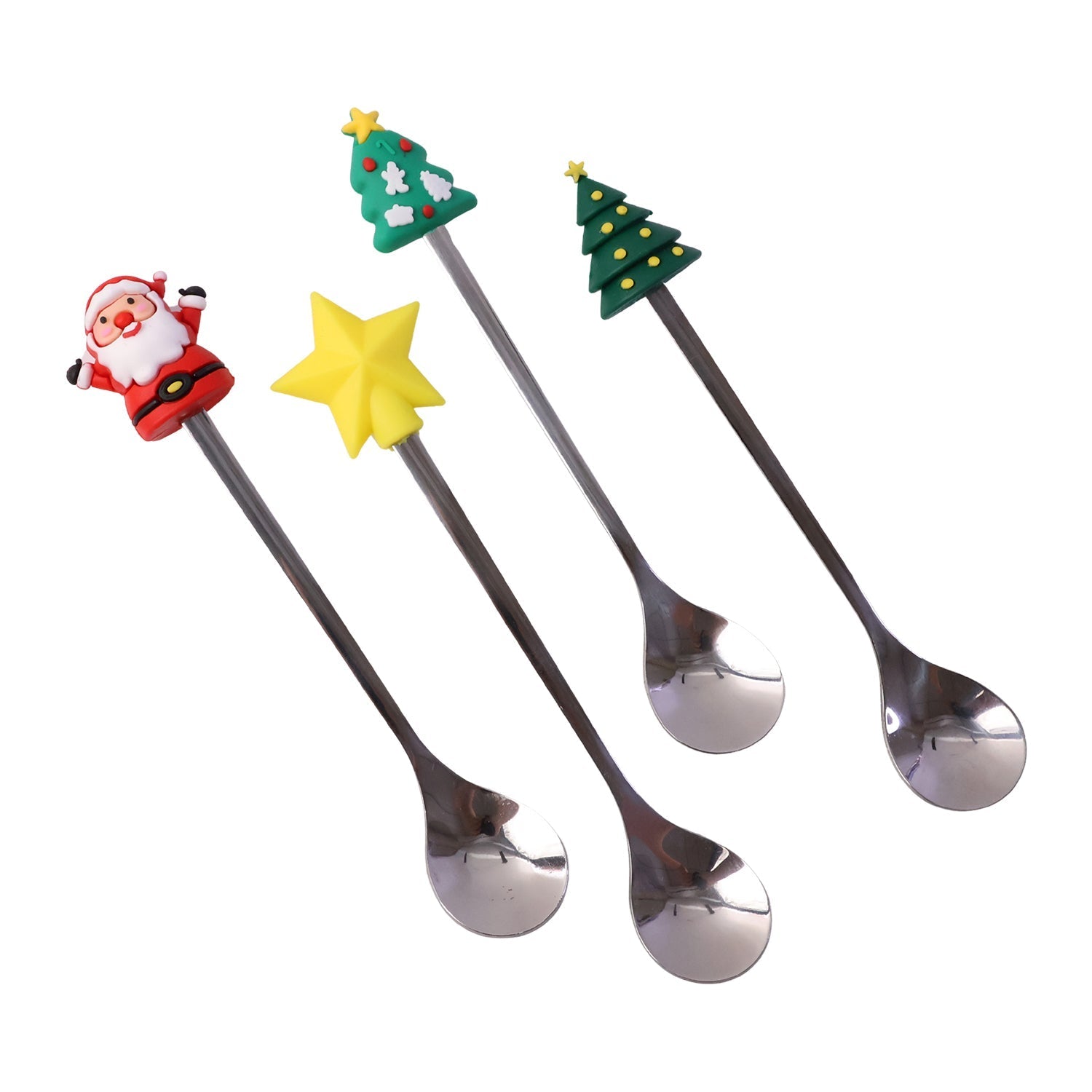 Steel golden cartoon spoons showing elegant design