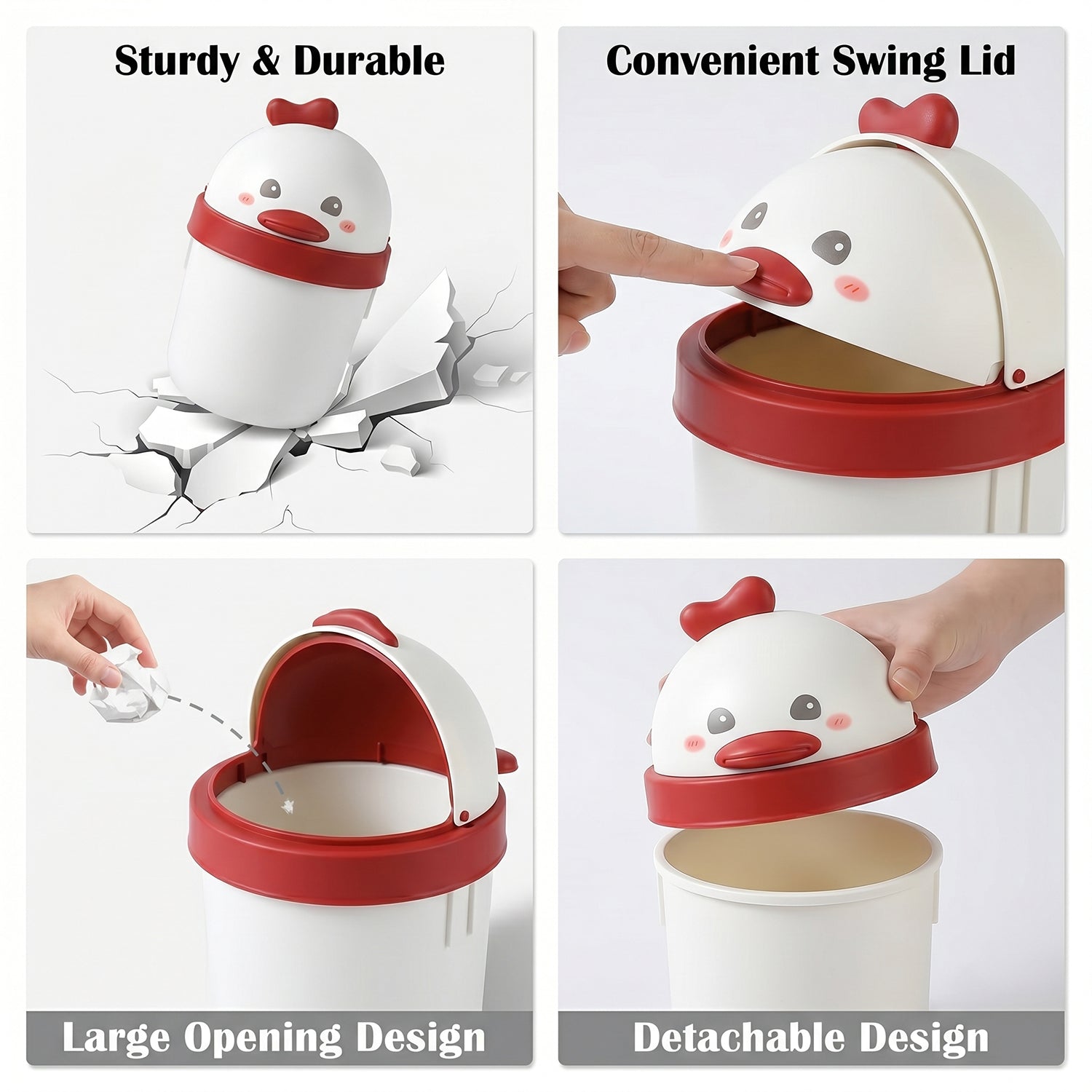 Mini trash can for table use in office or home environment
