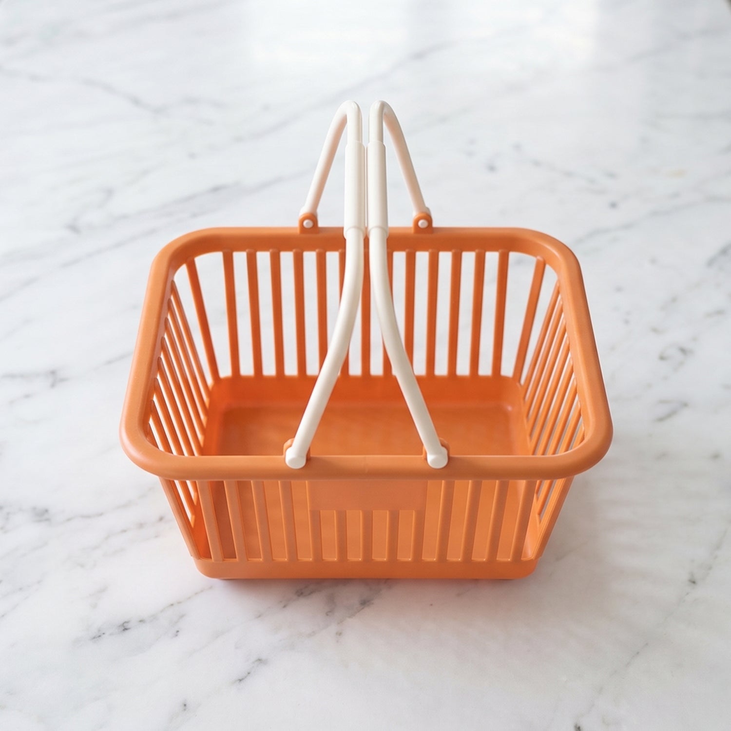 Basket filled with fruits and vegetables for grocery storage