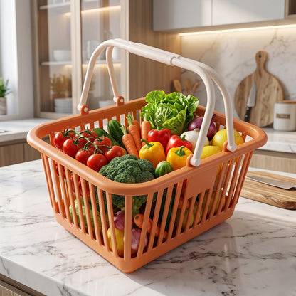 Storage basket in kitchen for groceries and vegetables