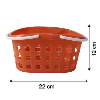Size guide for plastic storage basket with handle