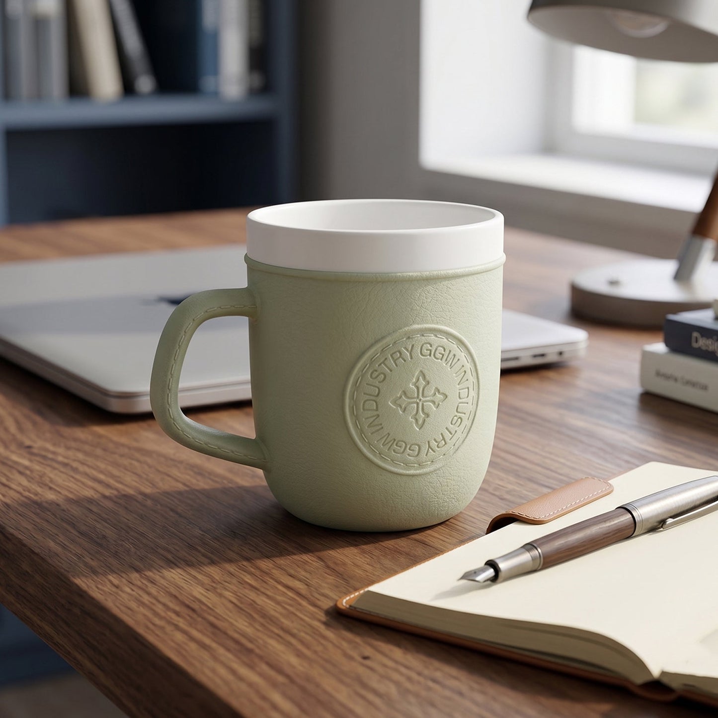 Home office leather texture tea cup made from durable plastic