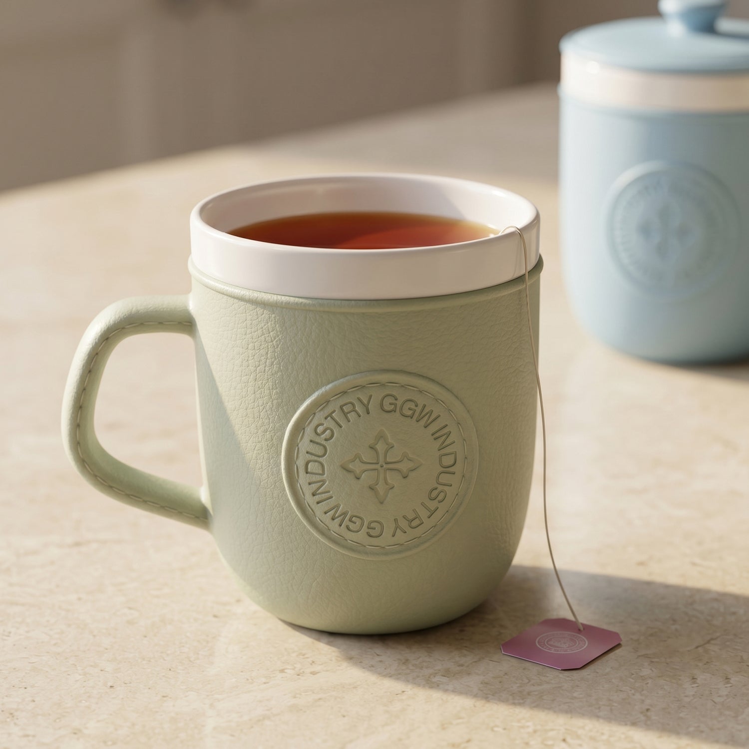 Plastic coffee mug designed for hot beverages and travel