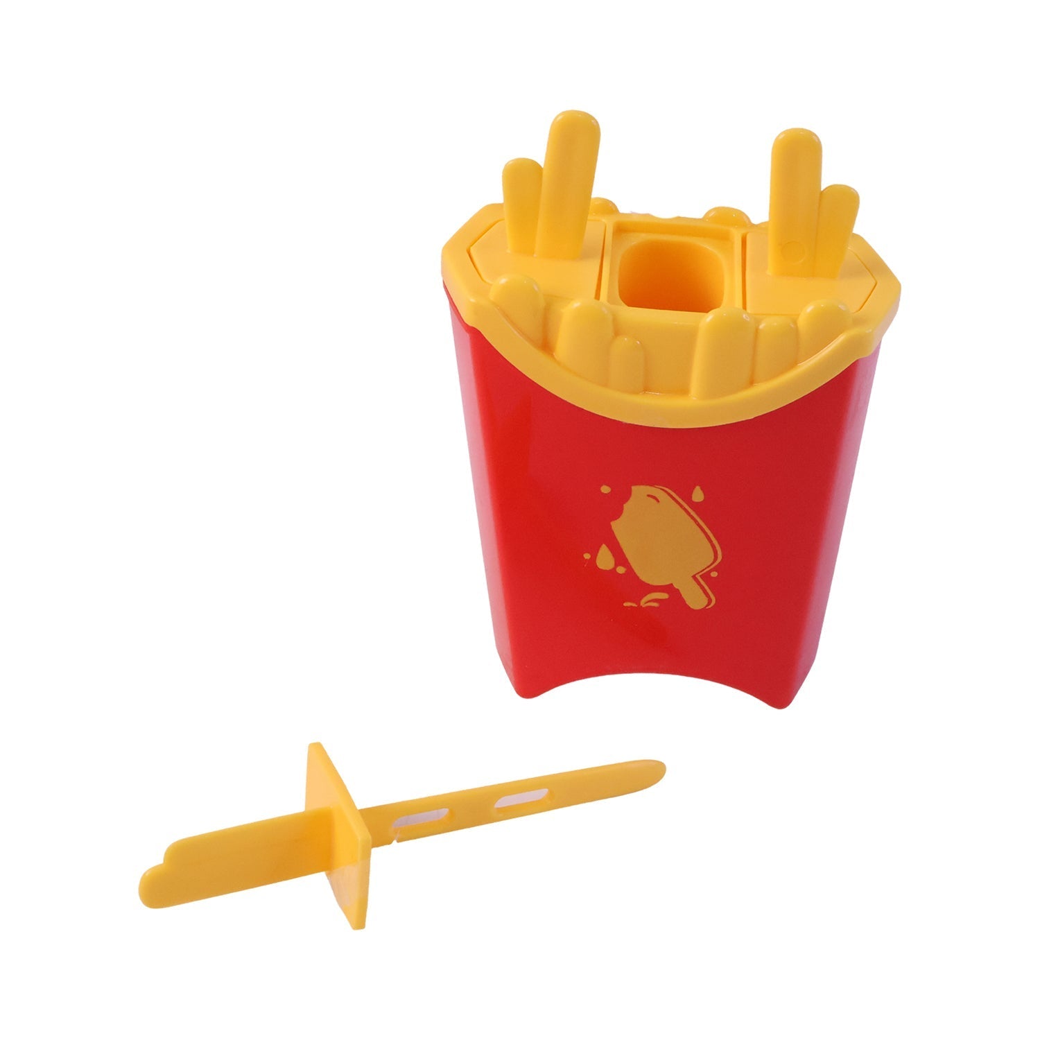 White background showing ice pop mould size guide