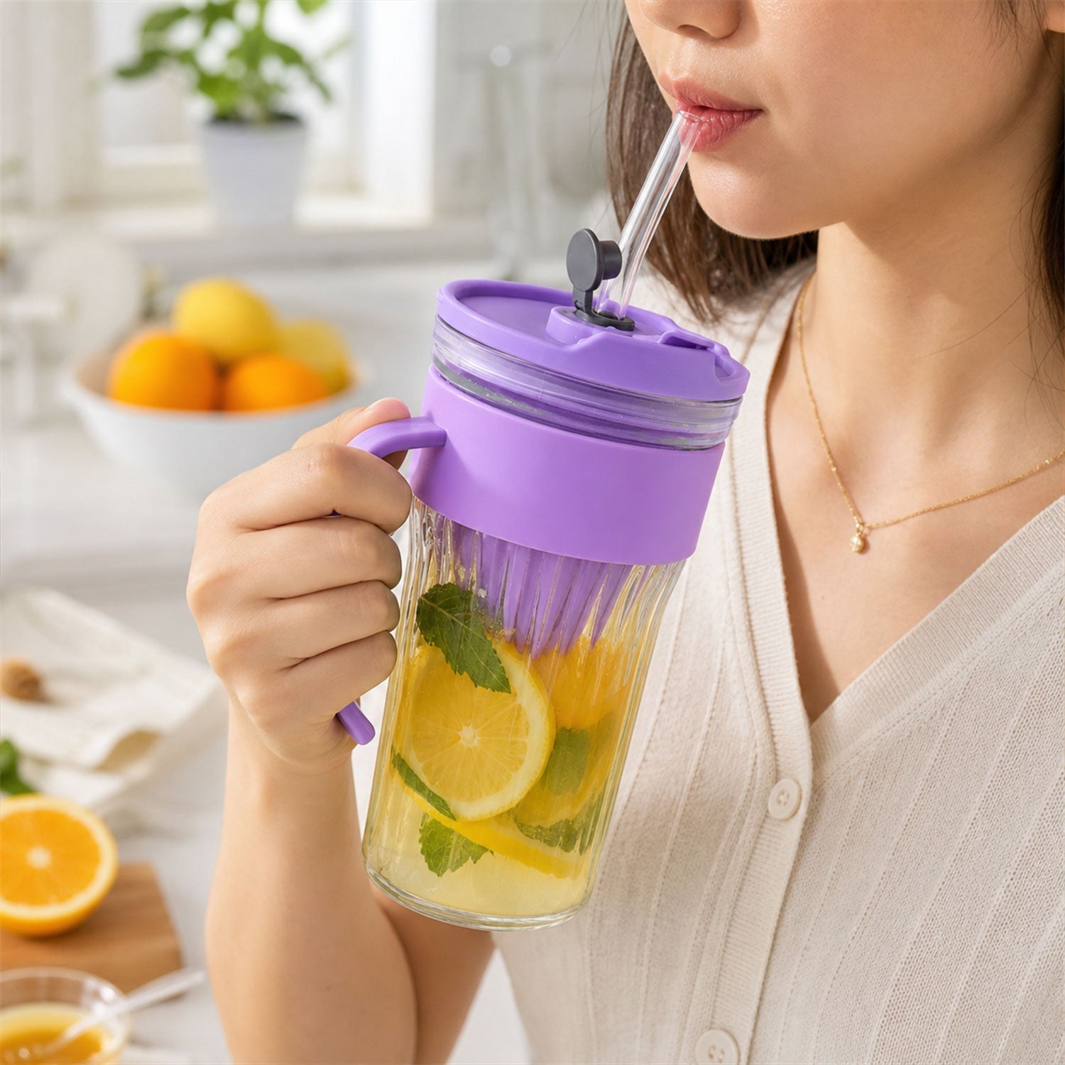 Glass tumbler ideal for drinking use