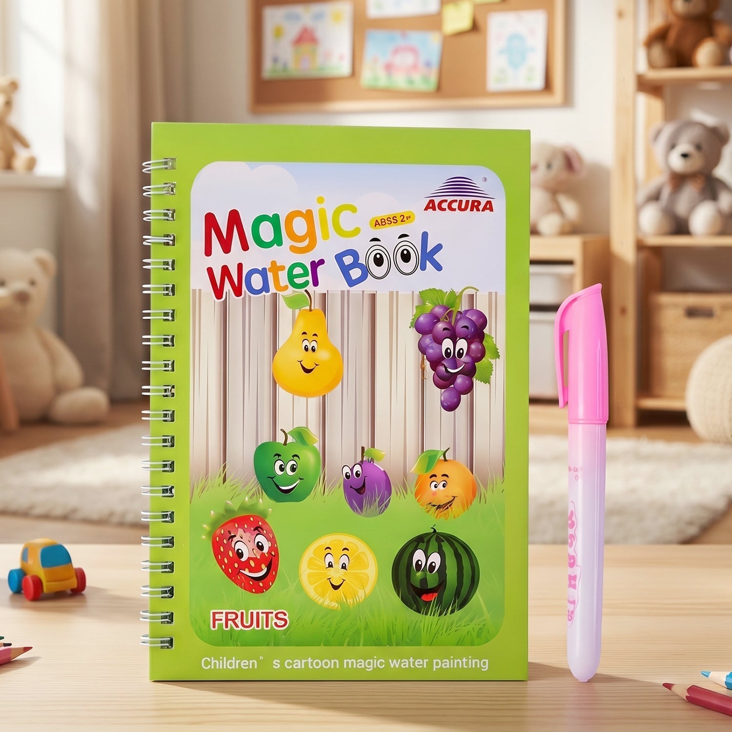 Reusable water drawing book with water-resistant pages