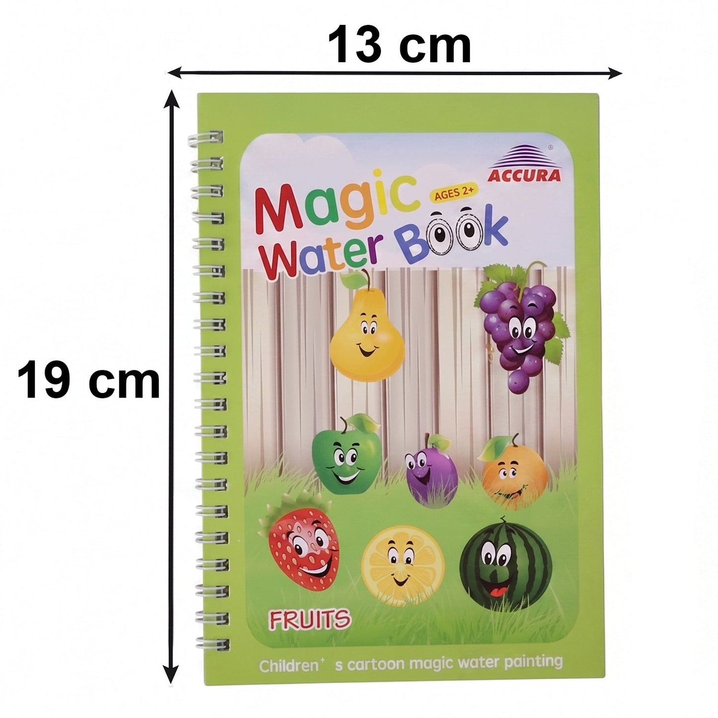 Dimensions of kids water painting book for easy portability