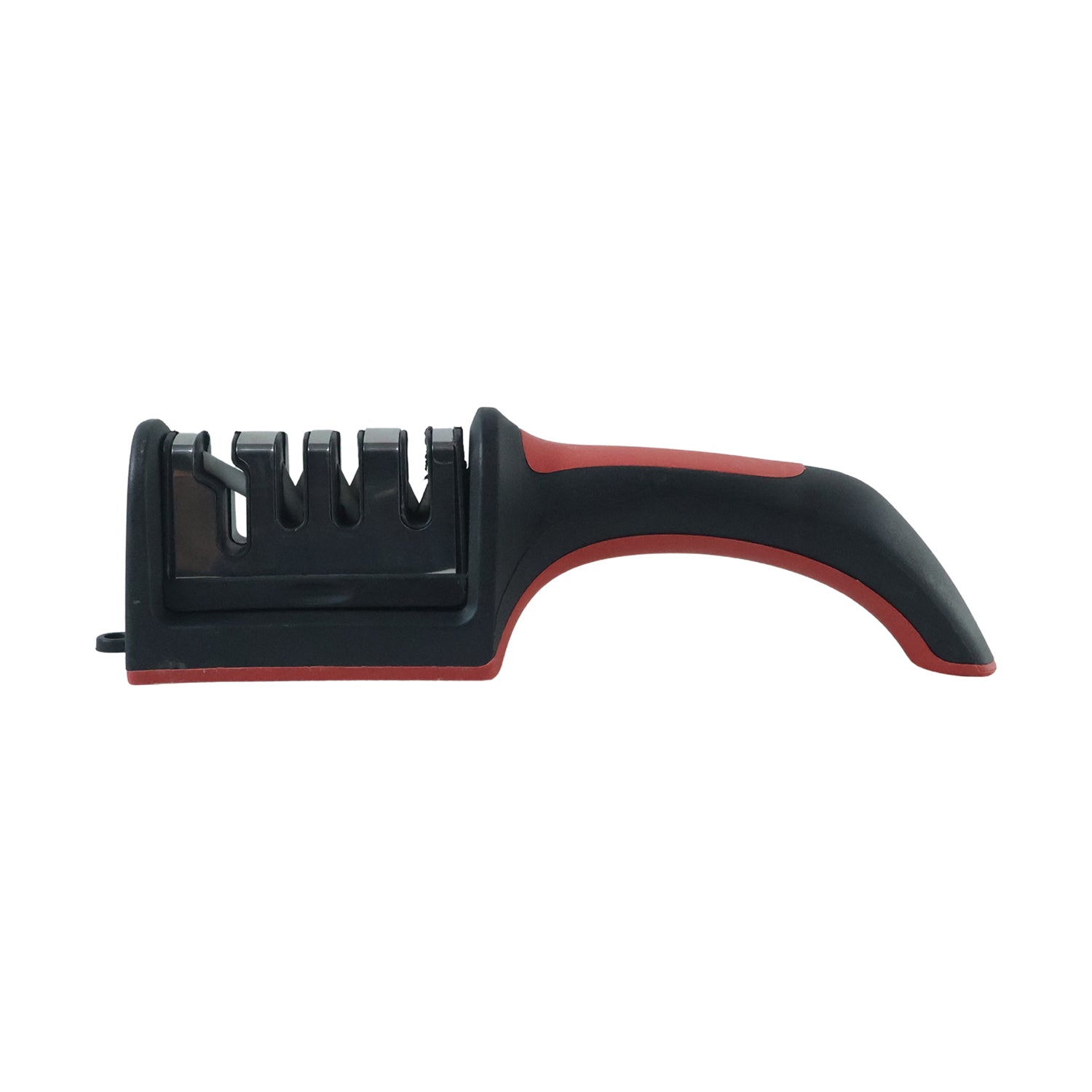 Knife sharpener with non-slip base, compact design