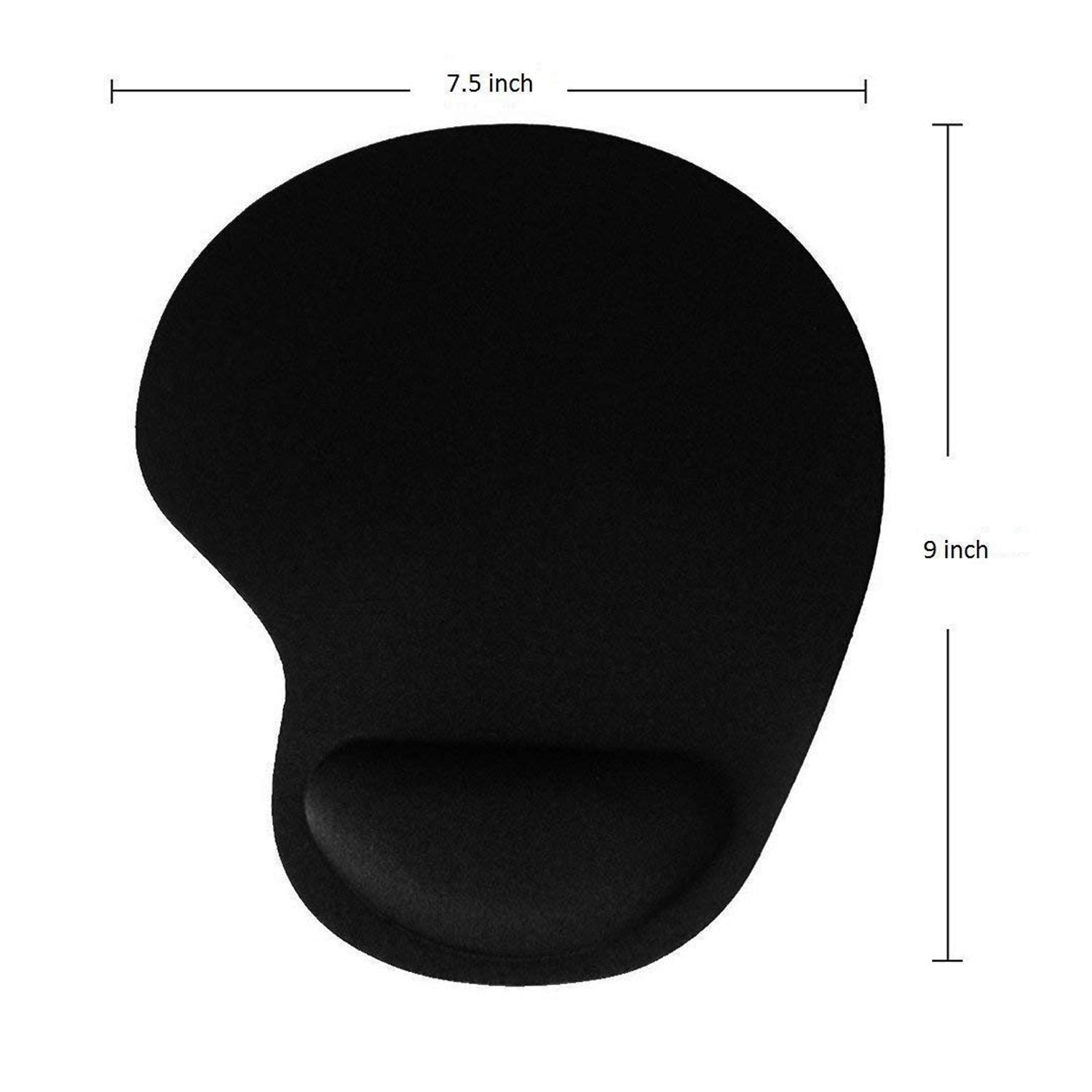 Diagram showing dimensions of ergonomic gaming mouse pad