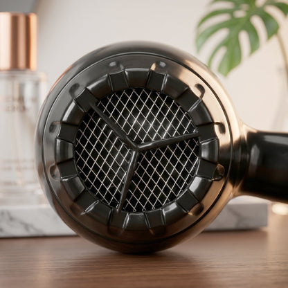 Close-up of the hair dryer highlighting its key features.
