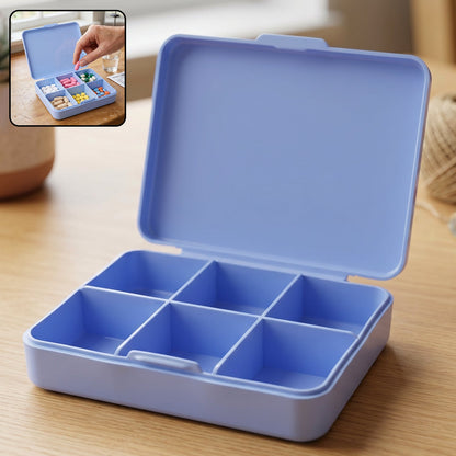 Compact medicine storage case with secure flip lid for daily use