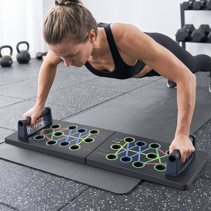 Push up board exercise setup for upper body workout